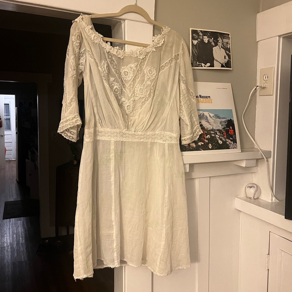 Antique Edwardian Cotton Corset Cover Dress